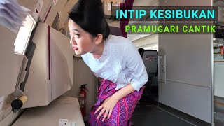 Intip Kesibukan Pramugari2 Cantik Batik Air Dalam Pesawat Airbus A330-300