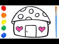 How to Draw a Cute House and Color it Step by Step / Как Нарисовать Милый Сказочный Домик Просто