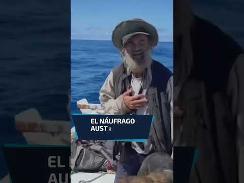 Momento exacto del rescate de Tim Shaddock, náufrago australiano