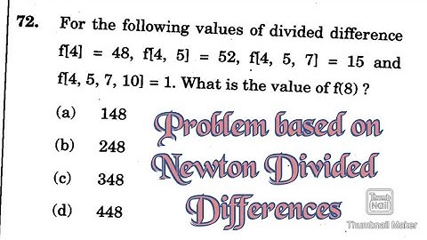Problem on Newton divided difference formula