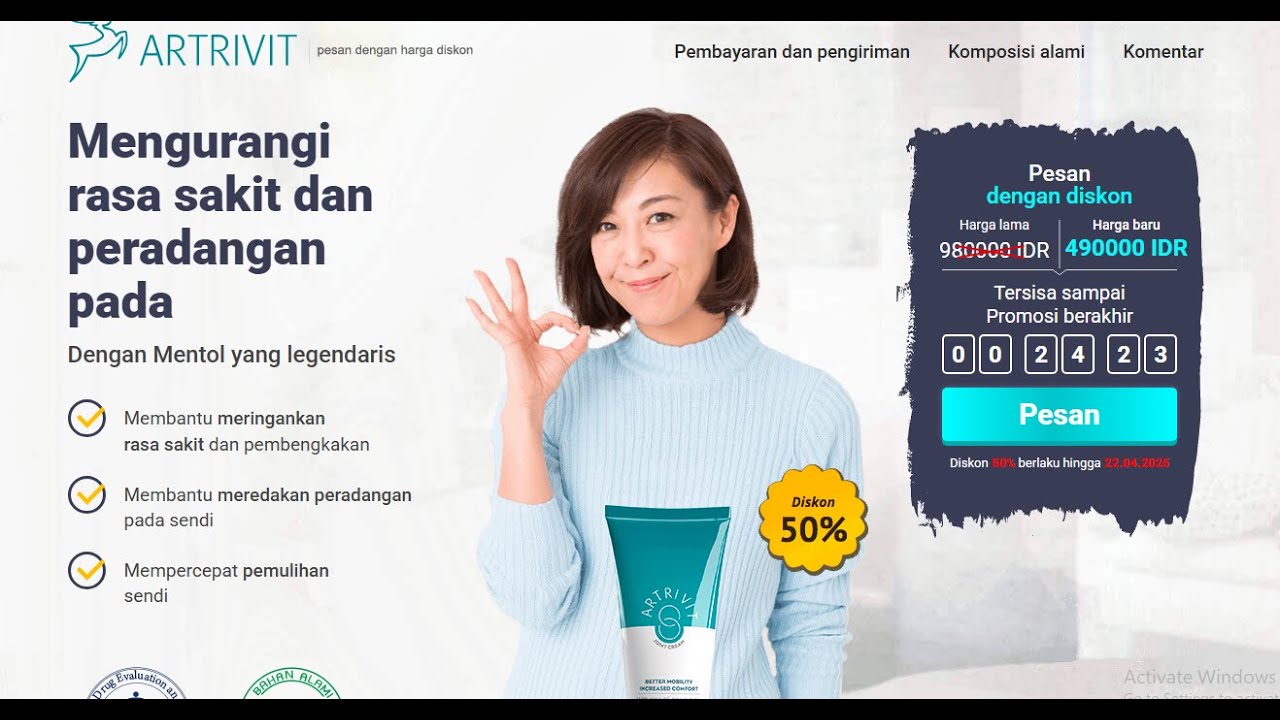 Artrivit Asli: Krim Pereda Sendi untuk Hidup Lebih Bebas Nyeri