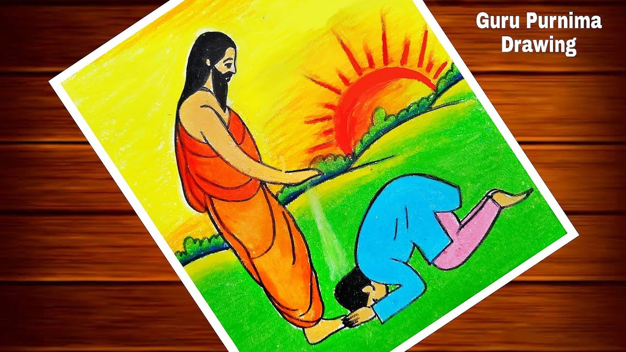 Creative illustration of happy guru purnima banner design. posters for the  wall • posters wisdom, vector, traditional | myloview.com