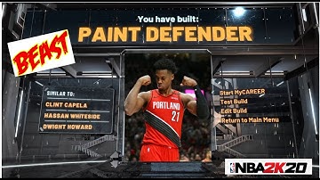 BEST "PAINT DEFENDER" BUILD ON 2K20!  50+ BADGES AND OVERPOWERED DUNKS! BEST CENTER BUILD!