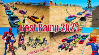 Melhor Mix de Rampa 2023 GTA 5 Сhallenge Spiderman Cool Cars and SuperHerois