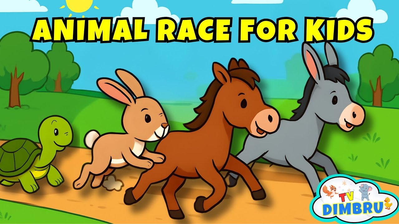 Обучающая история для малышей | Гонки животных для детей! Обучающее видео для детей