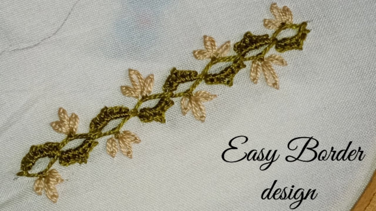 Border Line with lazy daisy embroidery design by Discover Embroidery