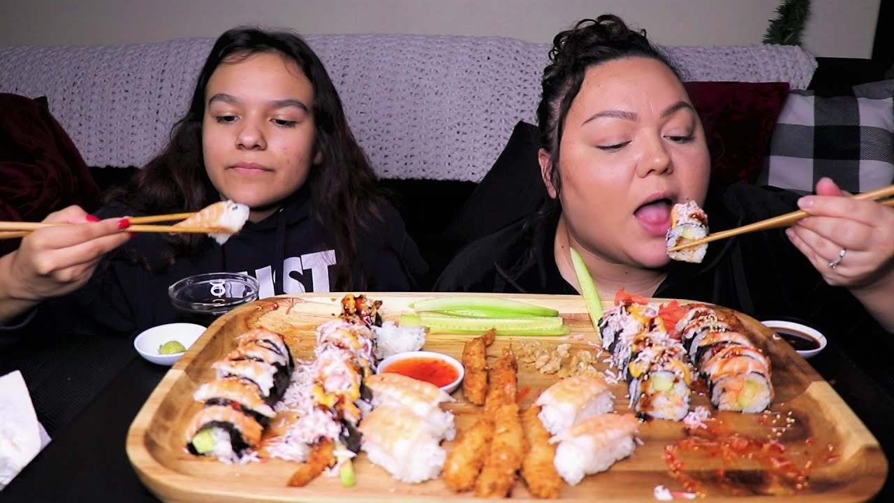 Homemade Sushi Mukbang | AngelaEats