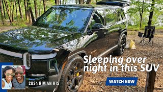 Camping in our 2024 RIVIAN R1S at Stone Mountain Park | Best Electric Vehicle!