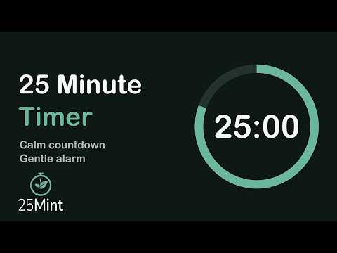 25 Minute Timer – Calm Countdown with Gentle Alarm — video preview