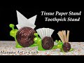 Tissue Paper Stand and Toothpick Stand making at home with only Wall Putty as Clay | Snail craft DIY