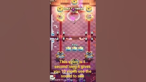 This video is 1 second long it gives you 10 views use the sound to see #clashroyale #shortsvideo