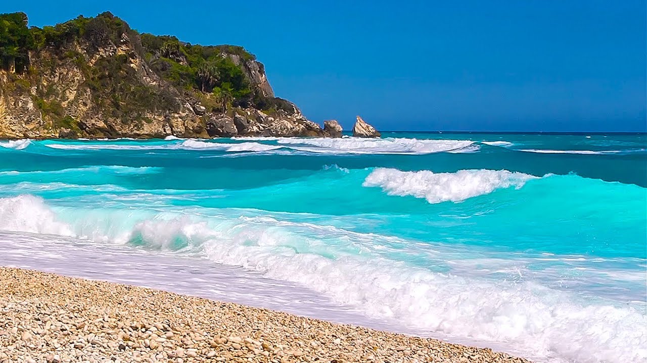 Tropical Beach Ambience: 3 Hours of Peaceful Ocean Waves (4K Video)