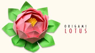 EASY & BEAUTIFUL PAPER LOTUS FLOWER / DIY PAPER LOTUS IS VERY SIMPLE /【PAPER CRAFTS】