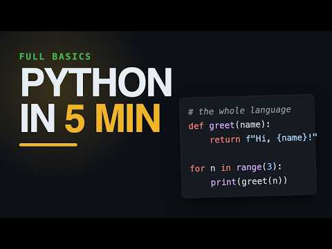 Learn Python in 5 Minutes: Variables, Lists, Loops, Dictionaries and Functions