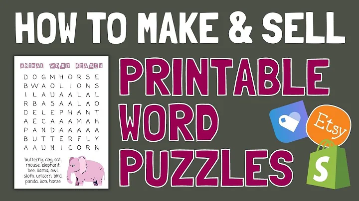 Profit from Printable Word Search Puzzles on Etsy