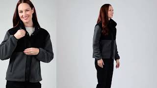 Woman's Warm Up Colorblock Sherpa Fleece Jacket (4375)