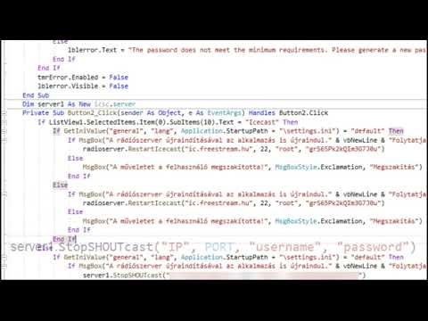 VB.Net - icsc.dll (SSH parancsok saját rádiószerverhez)