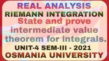 #state and prove intermediate value theorem for integrals || Riemann Integration || Real Analysis