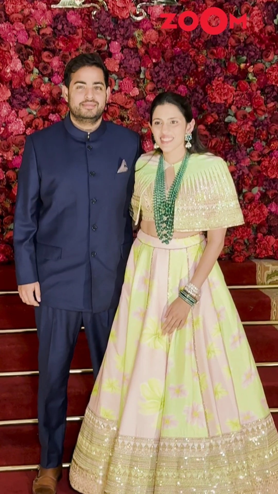 Aakash \u0026 Shloka Ambani arrive in STYLE at Aadar-Alekha’s wedding function ? #ambani #shorts