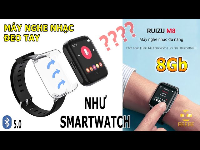 Ruizu M8 | Máy Nghe Nhạc Đeo Tay, Touch Screen - Mp3 Watch [unbox]
