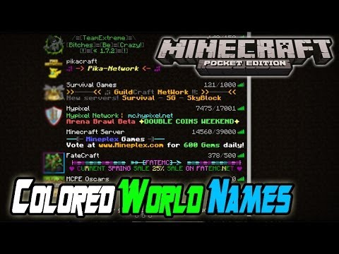 COLORED WORLD NAMES! Minecraft PE: Tips & Tricks (BlockLauncher) - YouTube