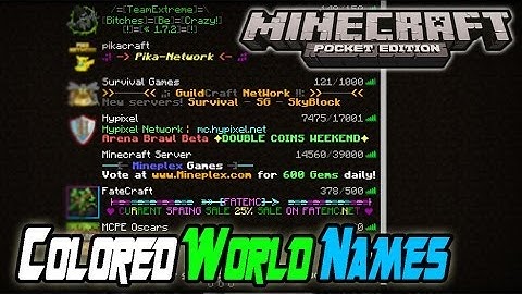 COLORED WORLD NAMES! Minecraft PE: Tips & Tricks (BlockLauncher)