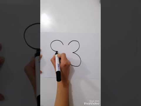 3 rakamı ile kolay kelebek çizimi
