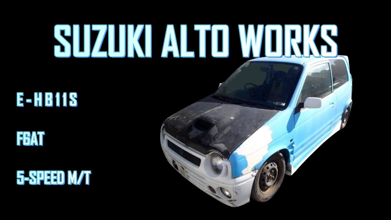 SUZUKI ALTO WORKS E-HB11S F6AT ENGINE START, REAR MUFFLER & DRIVING ...