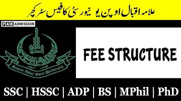 AIOU Latest Fee Structure 2025 | Allama Iqbal Open University Programs & Fees