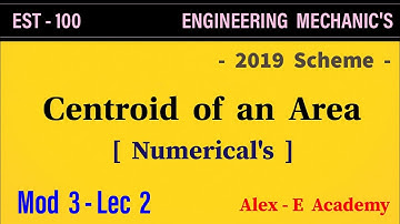 EST 100 - Engg Mechanics | Mod 3 - Lec 2 | Centroid Calculations - Numerical