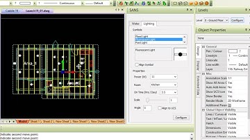 SANS Lighting Setup and Scheduling in Caddie AEC Architecture .dwg software