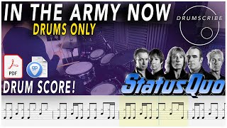 In The Army Now (DRUMS ONLY) - Status Quo | DRUM SCORE Sheet Music Play-Along | DRUMSCRIBE