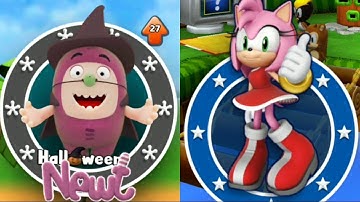 Oddbods Turbo Run Halloween Newt vs Sonic Dash Amy - Android, iOS Gameplay | Kick Tom