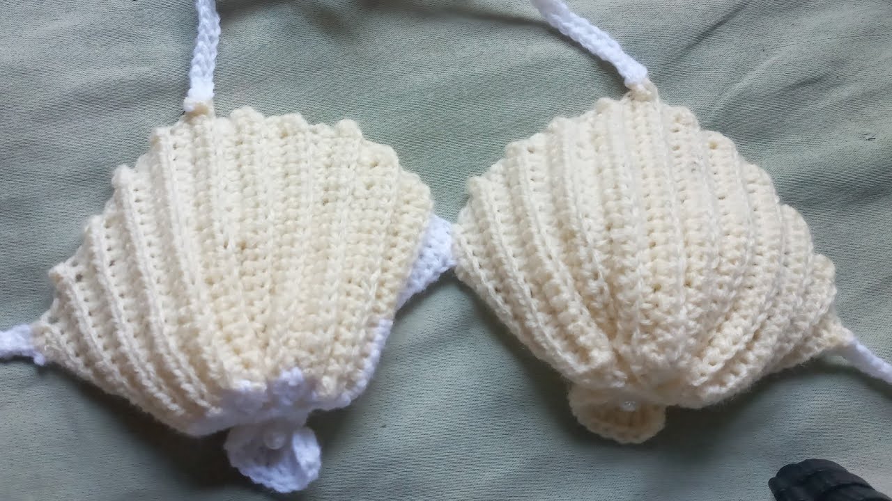 Crochet seashell bikini top 