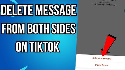 How To Delete Tiktok Messages From Both Sides