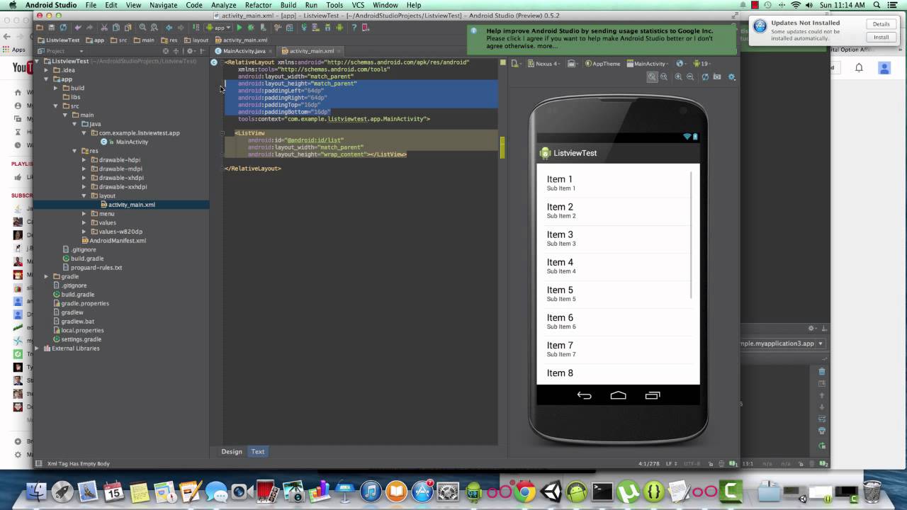 bind arraylist to listview android studio