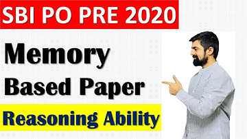 SBI PO PRE 2020 MEMORY BASED PAPER (REASONING) || 4th Jan, Shift-01