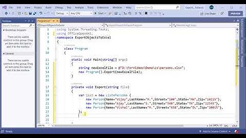 EPPlus package to export objects to excel in C#(Code)