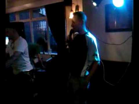Colin singing karaoke in Daisey Hill Bolton