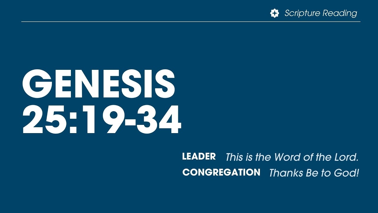 Genesis 25:19-34 - YouTube