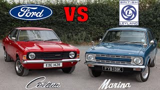 Morris Marina vs Mk3 Cortina  Ford vs British Leyland 70s Shootout! (1971 1.8 Super/1977 1.6 L)