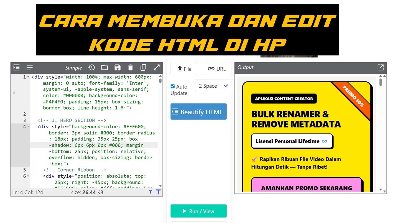 Panduan 5: CARA MEMBUKA DAN EDIT KODE HTML DI SMARTPHONE - YouTube