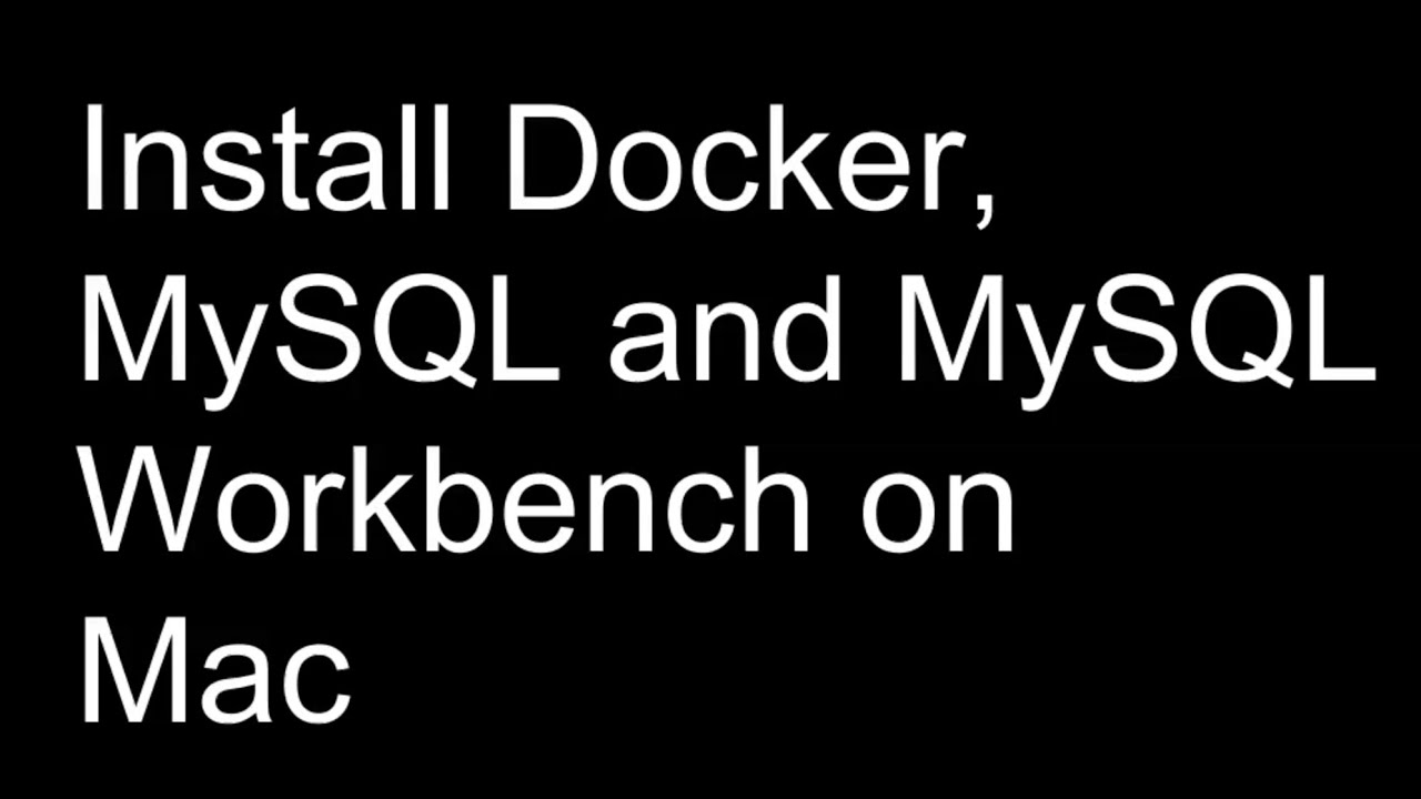 mysql docker for mac