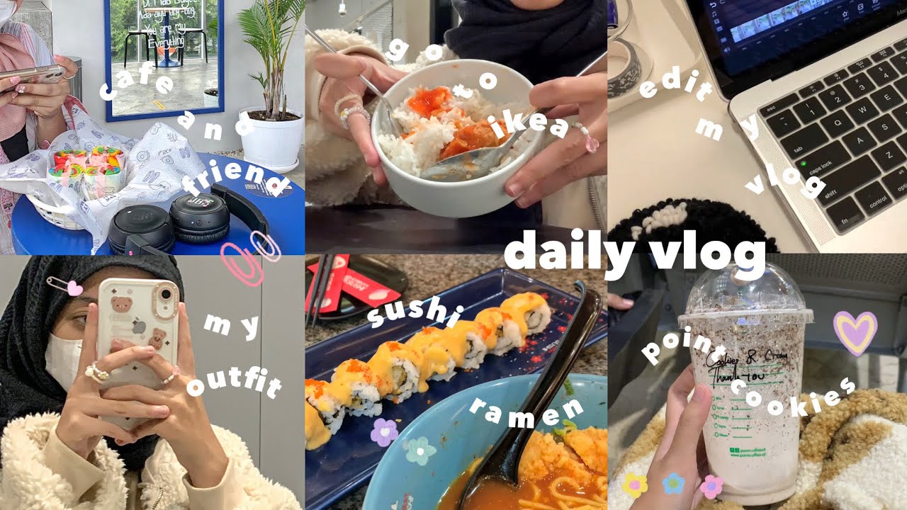 daily vlog 🍣💌🧸 : eat sushi , go to ikea , point coffe , editing my vlog , productive day ´･ᴗ･`