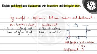 Explain, Path Length And Displacement With Illustrations And Distin...