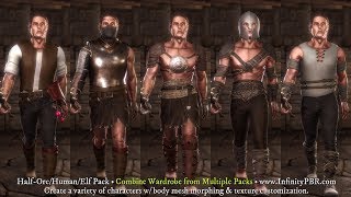 www.InfinityPBR.com - Equip Character Script & Human/Elf/Half-Orc Wardrobe Options