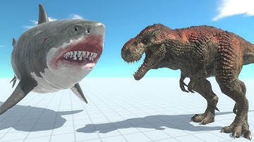 ARBS - Mutant Megalodon VS T-Rex - (Animal Revolt Battle Simulator)