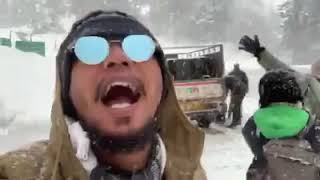 Kamel onte pergi ke salju lucu