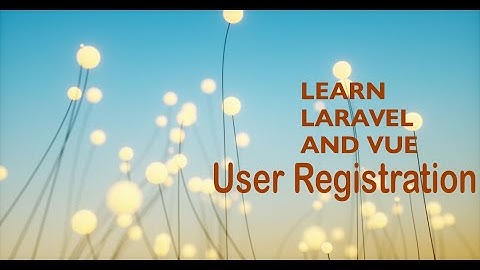 Lesson 4 Laravel And Vue User Registration