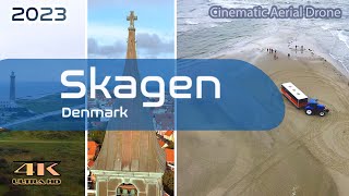 Skagen From Above - Jutland - Lighthouses - Kattegat - Skagerrak - 4K Aerial Drone - 2023 Denmark